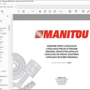 Manitou MHT 780 TURBO E3 Genuine Parts Catalogue Manual 648563 - PDF DOWNLOAD