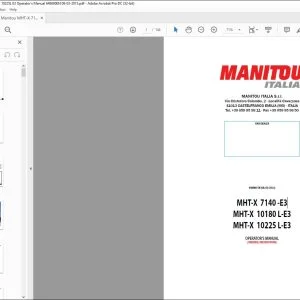 Manitou MHT-X 7140 -E3 MHT-X 10180 L-E3 MHT-X 10225 L-E3 Forklift Operator's Manual 648680EN - PDF DOWNLOAD
