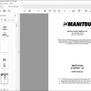 Manitou MHT10160 M SERIES - E2 Parts Manual 648276 - PDF DOWNLOAD
