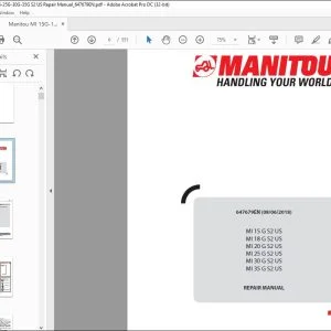Manitou MI 15 G S2 US MI 18 G S2 US MI 20 G S2 US MI 25 G S2 US MI 30 G S2 US MI 35 G S2 US Lift Truck Repair Manual 647679 - PDF DOWNLOAD