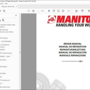 Manitou MI 60 TURBO SÉRIE2-E2 5 MI 70 TURBO SÉRIE2-E2 Lift Truck Repair Manual - PDF DOWNLOAD