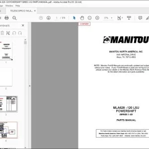 Manitou MLA628 -120 LSU POWERSHIFT SERIES 3-E2 Parts Manual 547866P - PDF DOWNLOAD