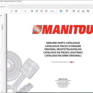Manitou MLT 523 TURBO S2 MLT 526 TURBO S2 MLT 523 SERIE C S2 MLT 526 S2 MLT 523 S2 Parts Catalogue Manual - PDF DOWNLOAD