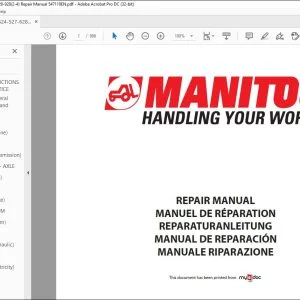 Manitou MLT 524 527 MLT 628 632 728 + MONO-ULTRA + TURBO MLT 628 632 728 TURBO POWER-SHIFT MONO-ULTRA MT 728-2/4 MT 928-4 + TURBO Repair Manual 547118 - PDF DOWNLOAD