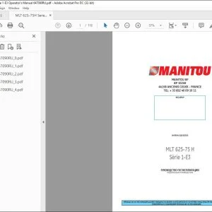 Manitou MLT 625-75 H Serie 1-E3 Руководство оператора 647090Ru - PDF DOWNLOAD