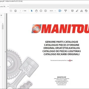 Manitou MLT 731 Turbo Série B - E2 Genuine Parts Catalogue Manual 547881 - PDF DOWNLOAD