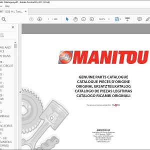 Manitou MLT 733 H LSU TURBO MLT 740 120 LSU POWERSHIFT MT 1030 S MT 1033 H L TURBO MLT 740 H LSU TURBO Genuine Parts Catalogue Manual 547793 - PDF DOWNLOAD
