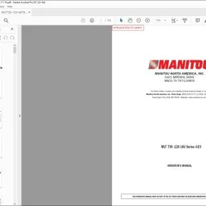 Manitou MLT 735 -120 LSU Series 4-E3 Operator's Manual 547977AS - PDF DOWNLOAD
