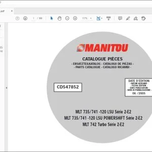 Manitou MLT 735 741 -120 LSU Série 2-E2 MLT 735 741 -120 LSU POWERSHIFT Série 2-E2 MLT 742 Turbo Série 2-E2 Parts Catalogue Manual CD547852 - PDF DOWNLOAD