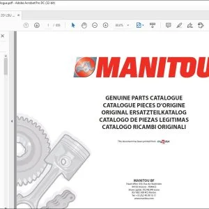 Manitou MLT 735-LSU Turbo S.6-E3 MLT 735-120 LSU S.6-E3 MLT 741-LSU Turbo S.6-E3 MLT 741-120 LSU S.6-E3 MLT 1035 L-LSU Turbo S.6-E3 Parts Manual - PDF