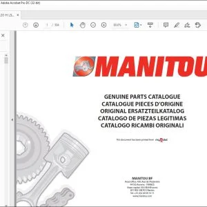Manitou MLT 741-120 H LSU MLT 940-120 H LSU Genuine Parts Catalog Manual 648344 - PDF DOWNLOAD