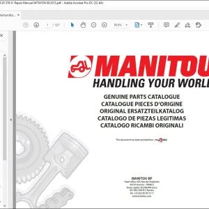 Manitou MLT 840 115 PS JD ST4 S1 MLT 840 137 PS JD ST4 S1 MLT 1040 L 137 PS JD ST4 S1 Telehandler Repair Manual 647541 - PDF DOWNLOAD