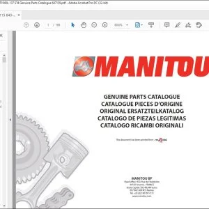 Manitou MLT 840-115 PS MLT 840-137 PS Genuine Parts Catalogue Manual 647139 - PDF DOWNLOAD