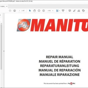 Manitou MLT 840 115 ST3B MLT 840 137 ST3B MLT-X 840 137 ST3A MLT 1040 137 ST3B MLT 1040 L 137 ST3B MLT-X 1040 L 137 ST3A Repair Manual 647392EN - PDF DOWNLOAD