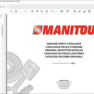 Manitou MLT 845-120 Genuine Parts Catalogue Manual 648789 - PDF DOWNLOAD
