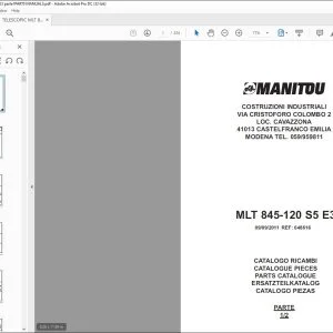 Manitou MLT 845-120 S5 E3 Engine Parts Manual 648616 - PDF DOWNLOAD