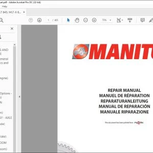 Manitou MLT 845-120 Serie 5-E3 MLT 845-120 H Serie 4-E3 Repair Manual M209EN - PDF DOWNLOAD