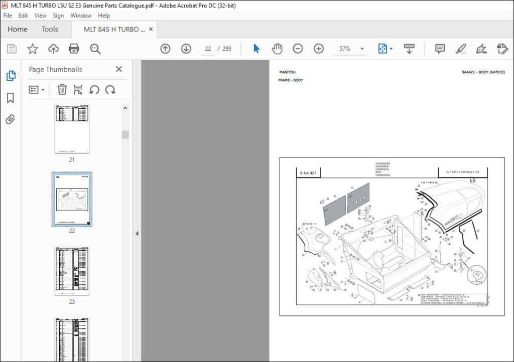 Manitou MLT 845 H TURBO LSU S2 E3 Parts Catalogue Manual - PDF DOWNLOAD ...