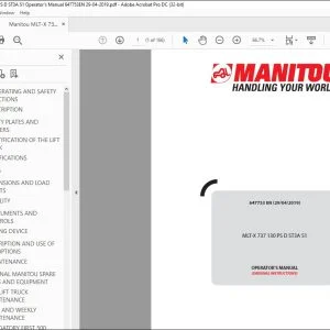 Manitou MLT-X 737 130 PS D ST3A S1 Forklift Truck Operator's Manual 647753 - PDF DOWNLOAD