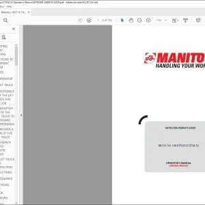 Manitou MLT-X 741 140 V PLUS D ST3A S2 lift Truck Operator's Manual 647833 - PDF DOWNLOAD