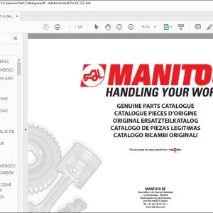 Manitou MLT-X 841-145 PS MLT-X 1041-145 PS Parts Catalogue Manual - PDF DOWNLOAD