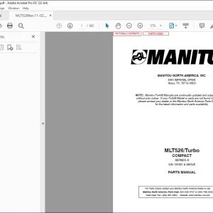 Manitou MLT526 Turbo COMPACT SERIES A Parts Manual 547777P - PDF DOWNLOAD