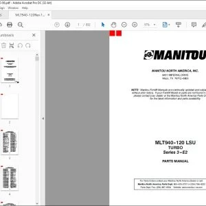 Manitou MLT940-120 LSU TURBO Series 3-E2 Parts Manual 547850P - PDF DOWNLOAD
