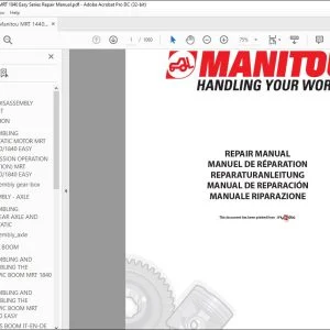 Manitou MRT 1440 MRT 1640 MRT 1840 Lift Truck Repair Manual - PDF DOWNLOAD
