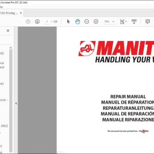Manitou MRT 1850-2150-2540 EURO 3 Repair Manual M146EN - PDF DOWNLOAD