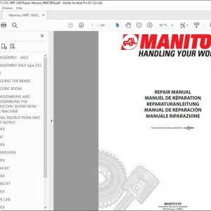 Manitou MRT 1850-2150-2540 Lift Truck Repair Manual - PDF DOWNLOAD