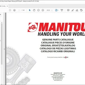 Manitou MRT 2145 Easy 360 ST3B S1 MRT 2145 Easy 400 ST3B S1 (MRT 21m Easy Series) Lift Truck Repair Manual 647810 - PDF DOWNLOAD