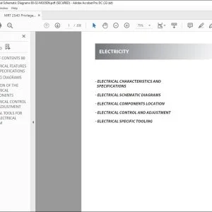 Manitou MRT 2540 Privilege Electrical Schematic Manual (Section 80 only) - PDF DOWNLOAD