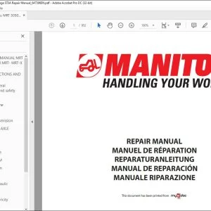 Manitou MRT 3050 Privilege ST3A MRT-X 3050 Privilege ST3A Lift Truck Repair Manual 647396 - PDF DOWNLOAD