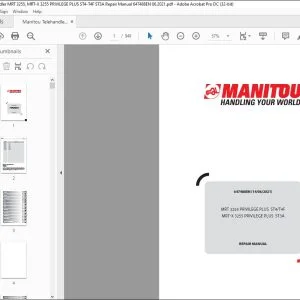 Manitou MRT 3255 PRIVILEGE PLUS ST4 T4F MRT-X 3255 PRIVILEGE PLUS ST3A Lift Truck Repair Manual 647488 - PDF DOWNLOAD