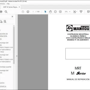 Manitou MRT M Series Manual de Reparacion 648151 - PDF DOWNLOAD