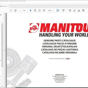Manitou MRT-X 1440 Lift Truck Parts Catalog Manual - PDF DOWNLOAD
