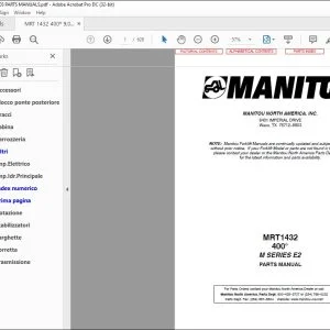Manitou MRT1432 400° M Series E2 Parts Manual 648230 - PDF DOWNLOAD