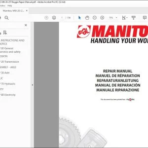 Manitou MSI 20-25-30-35 T BUGGIE  MH 20-25 T BUGGIE Lift Truck Repair Manual - PDF DOWNLOAD