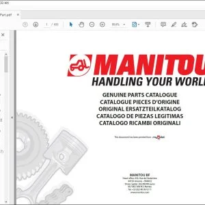 Manitou MSI 40 H S1 E2 MSI 50 H S1 E2 Genuine Parts Catalogue Manual 547886 - PDF DOWNLOAD