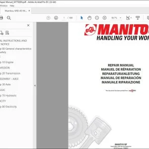 Manitou MSI 40 MSI 50 Lift Truck Repair Manual 547783 - PDF DOWNLOAD