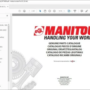 Manitou MSI 40 T S3 ST3B MSI 50 T S3 ST3B Lift Truck Repair Manual 647180 - PDF DOWNLOAD