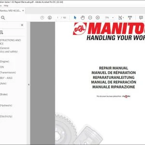 Manitou MSI 40 Turbo Evolution Series1-E3 MSI 50 Turbo Evolution Series1-E3 Lift Truck Repair Manual - PDF DOWNLOAD