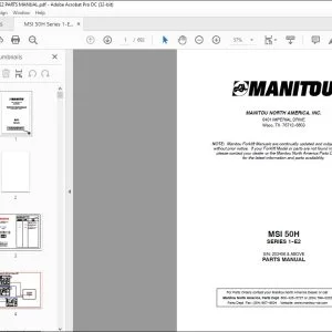 Manitou MSI 50H SERIES 1-E2 Parts Manual - PDF DOWNLOAD