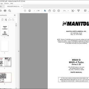 Manitou MSI30 D MH25-4 Turbo Series 2-E2 Parts Manual 547876P - PDF DOWNLOAD