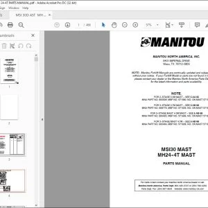 Manitou MSI30 MAST MH24-4T MAST Parts Manual 547951 - PDF DOWNLOAD