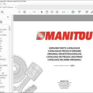 Manitou MT 1030 S MT 1033 H L TURBO Parts Catalogue Manual 547793 - PDF DOWNLOAD