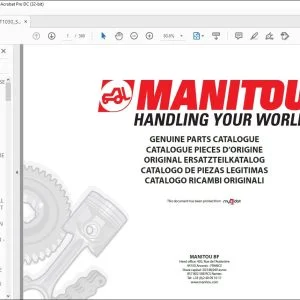 Manitou MT 1030 S Série 2 - E2 Genuine Parts Catalogue Manual 547854 - PDF DOWNLOAD