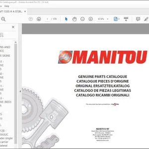 Manitou MT 1135 HA ST3B MT 1335 HA ST3B Genuine Parts Catalogue Manual 647390 - PDF DOWNLOAD