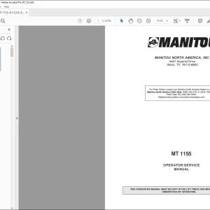 Manitou MT 1155 Forklift Truck Operator Manual 813256 - PDF DOWNLOAD