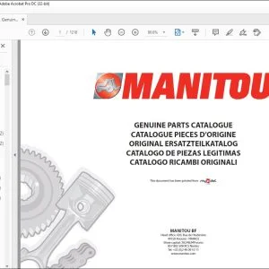 Manitou MT 1232 S MT 1232 S Turbo MT 1232 S Turbo MONO-ULTRA MT 1240 L MT 1240 L Turbo MT 1240 L Turbo MONO-ULTRA Genuine Parts Catalogue Manual 547042 - PDF DOWNLOAD